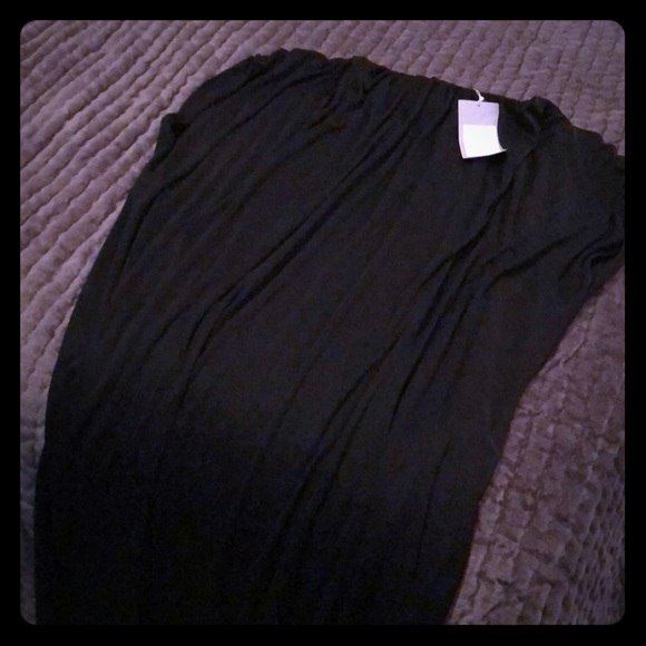 Black sheer gathered midi dress - Picture 2 of 4